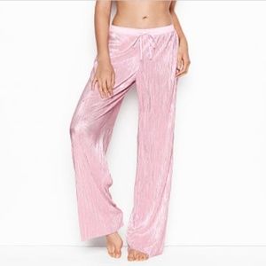 Victoria's Secret Pink Pleated Lightweight Pajama Flowy Pants Size Small